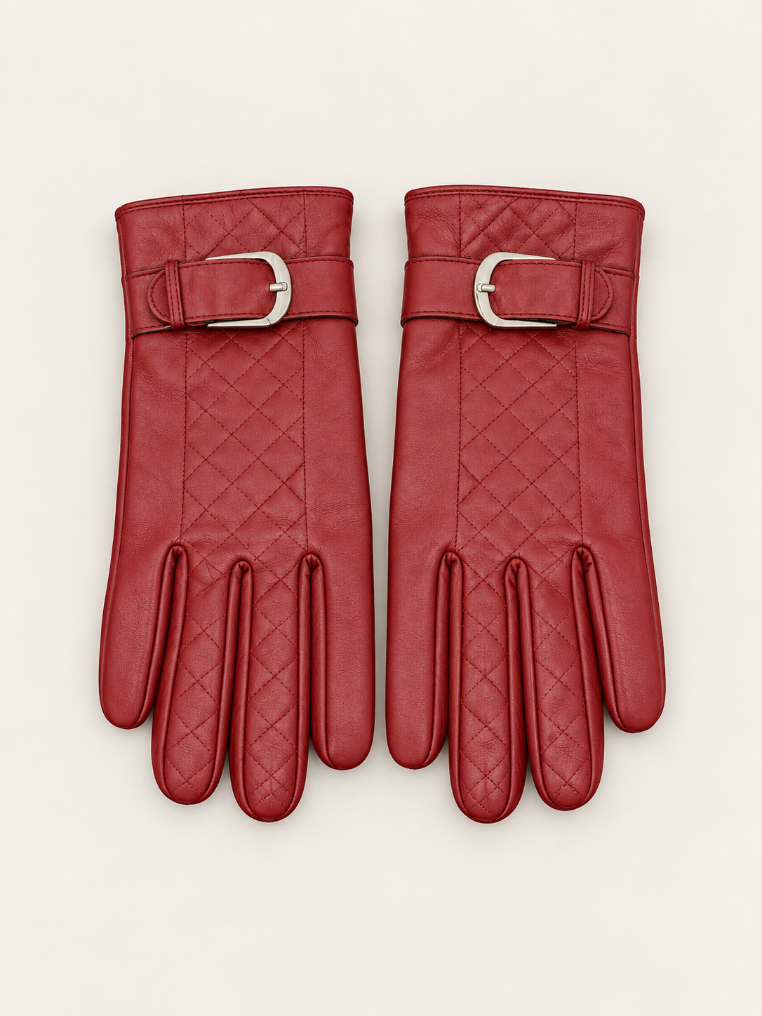 Lane Bryant Burgundy Leather Quilted Gloves