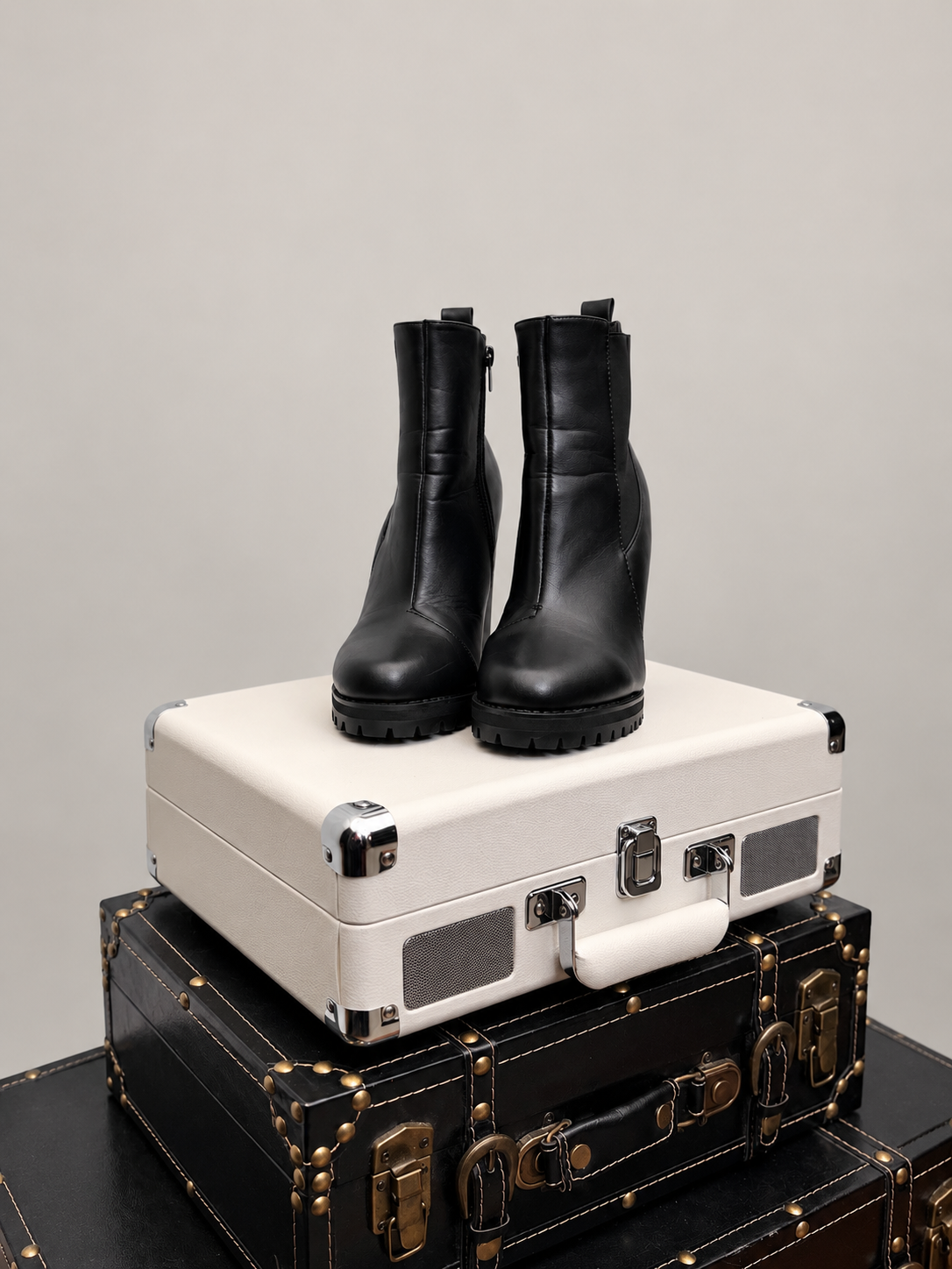 KUSH Black Platform Chelsea Ankle Boots