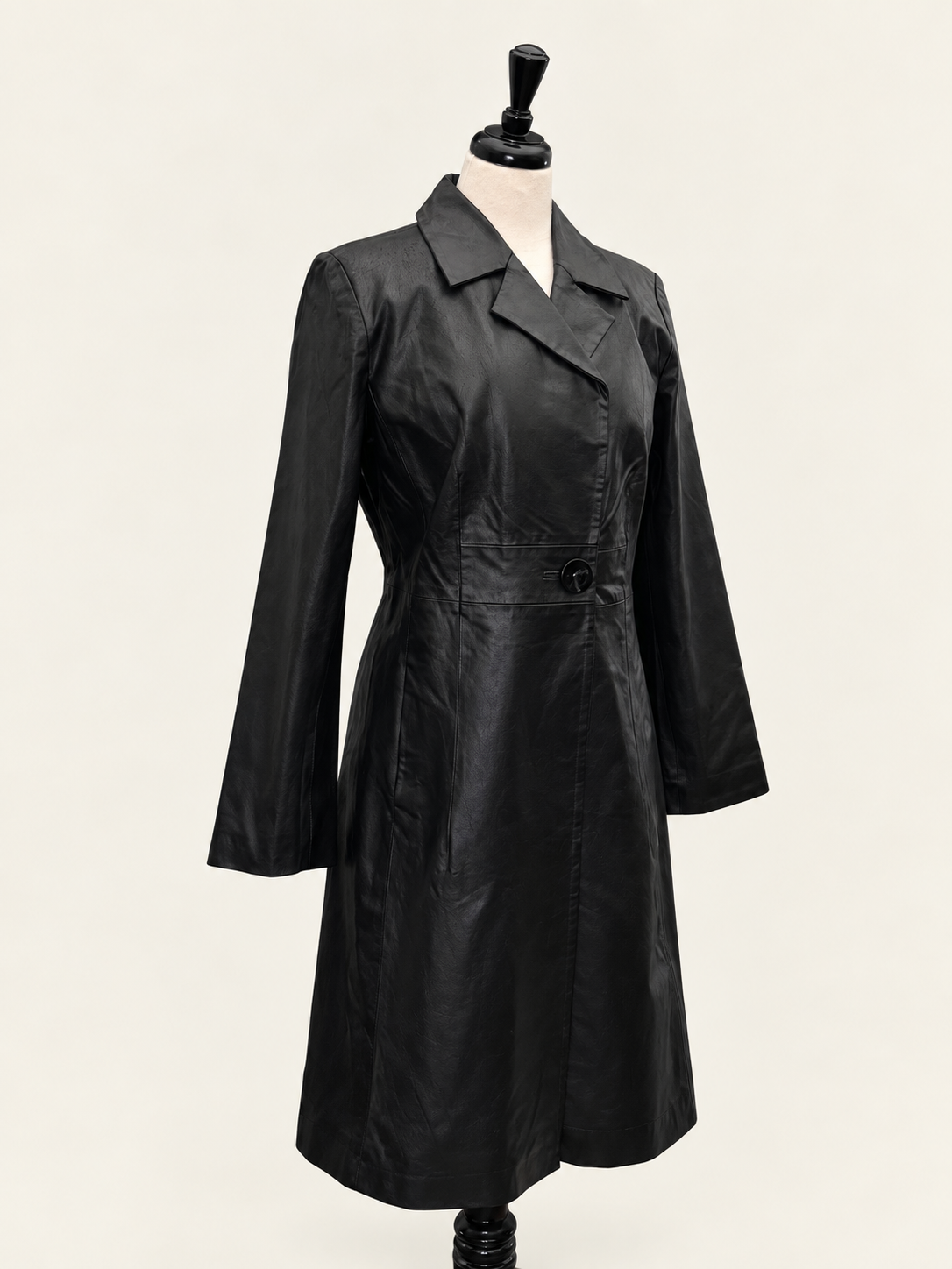 Terry Lewis Classic Luxuries Black Genuine Leather Coat