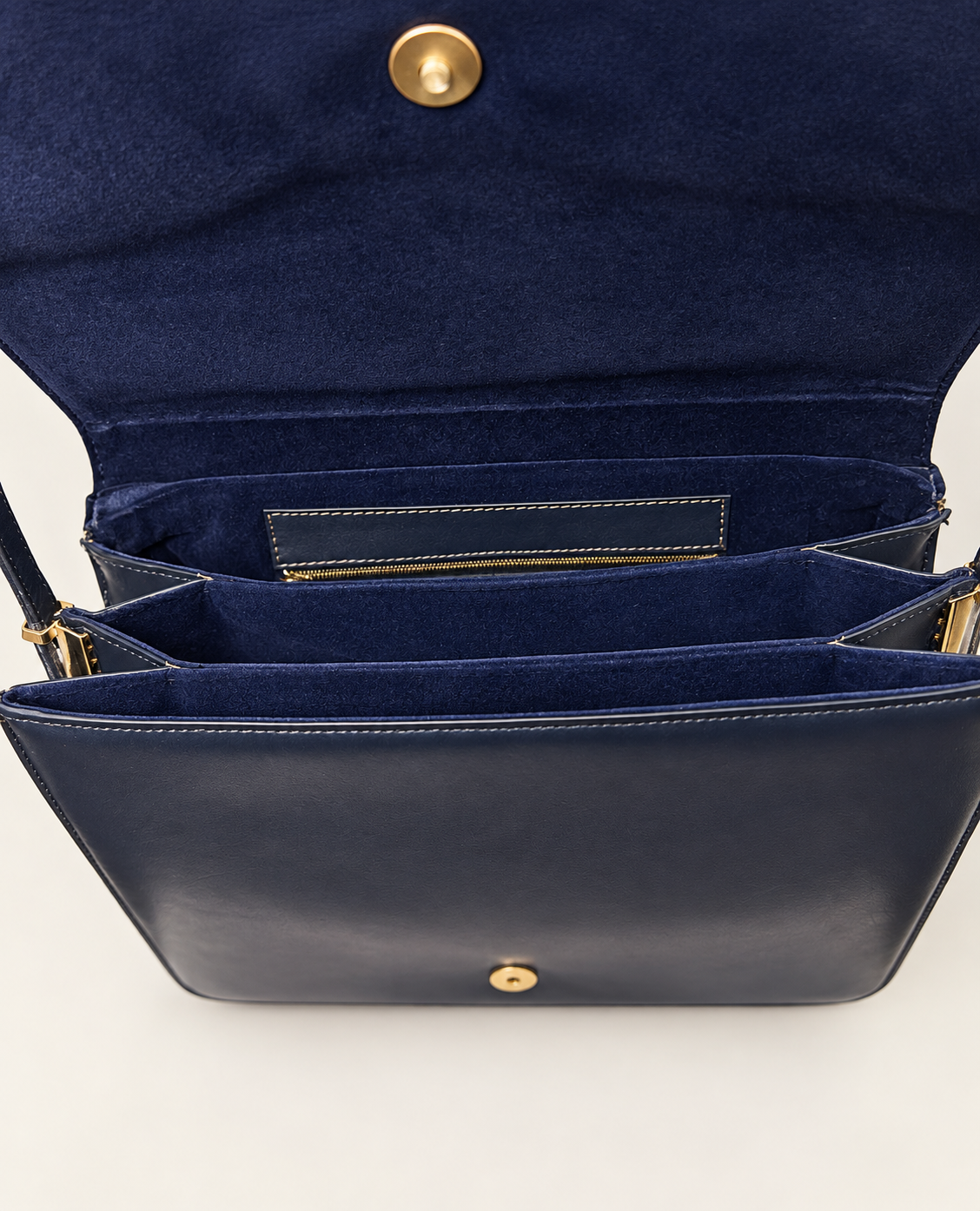 Eberle Vintage Navy Genuine Leather Shoulder Bag