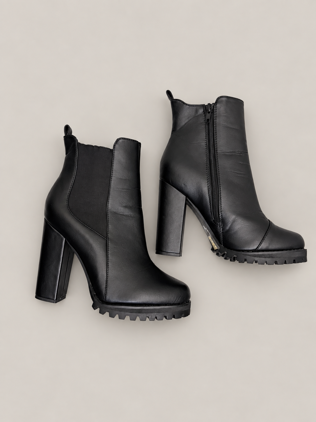 KUSH Black Platform Chelsea Ankle Boots