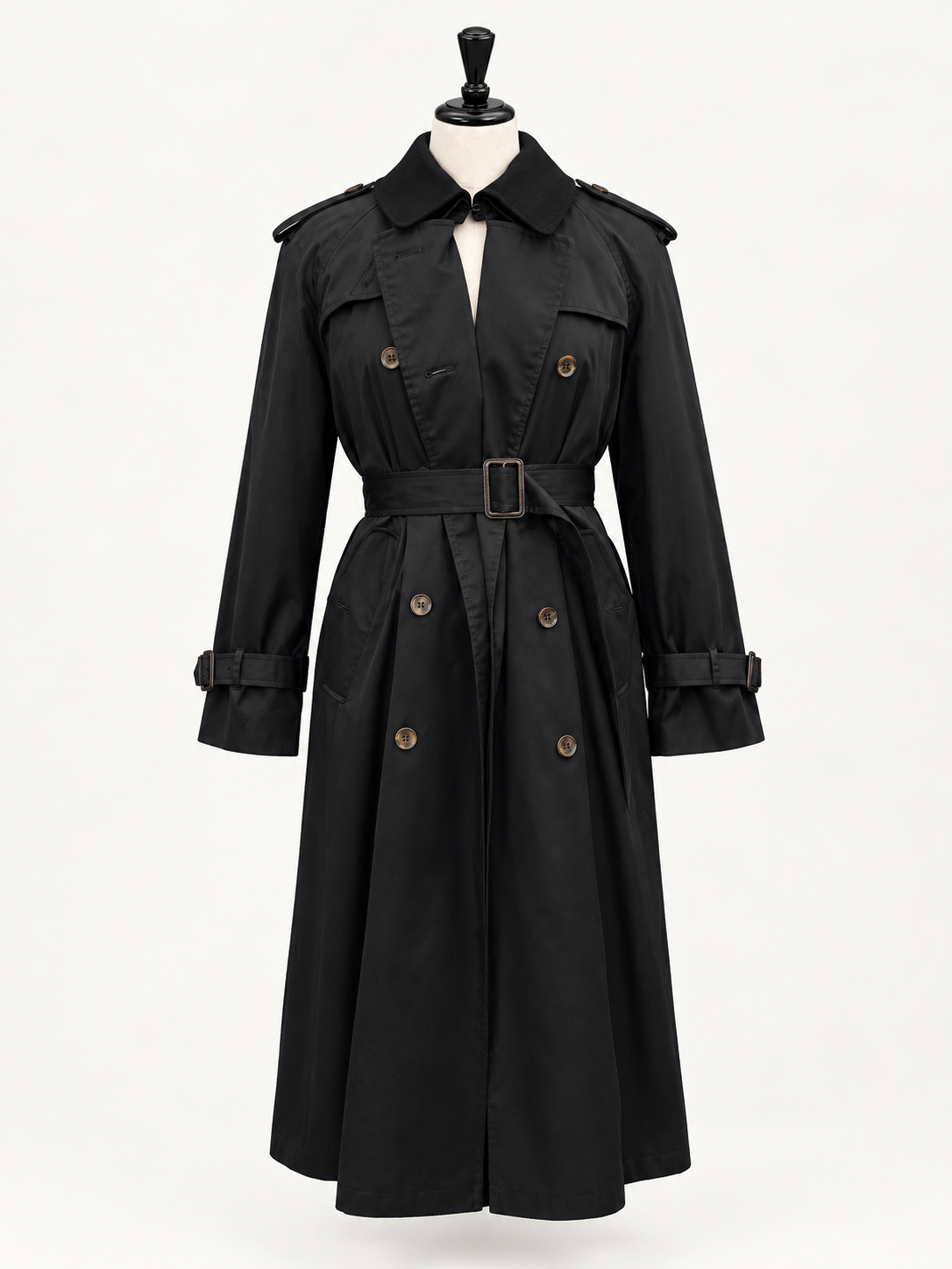 Charles Klein Vintage Black Trench Coat