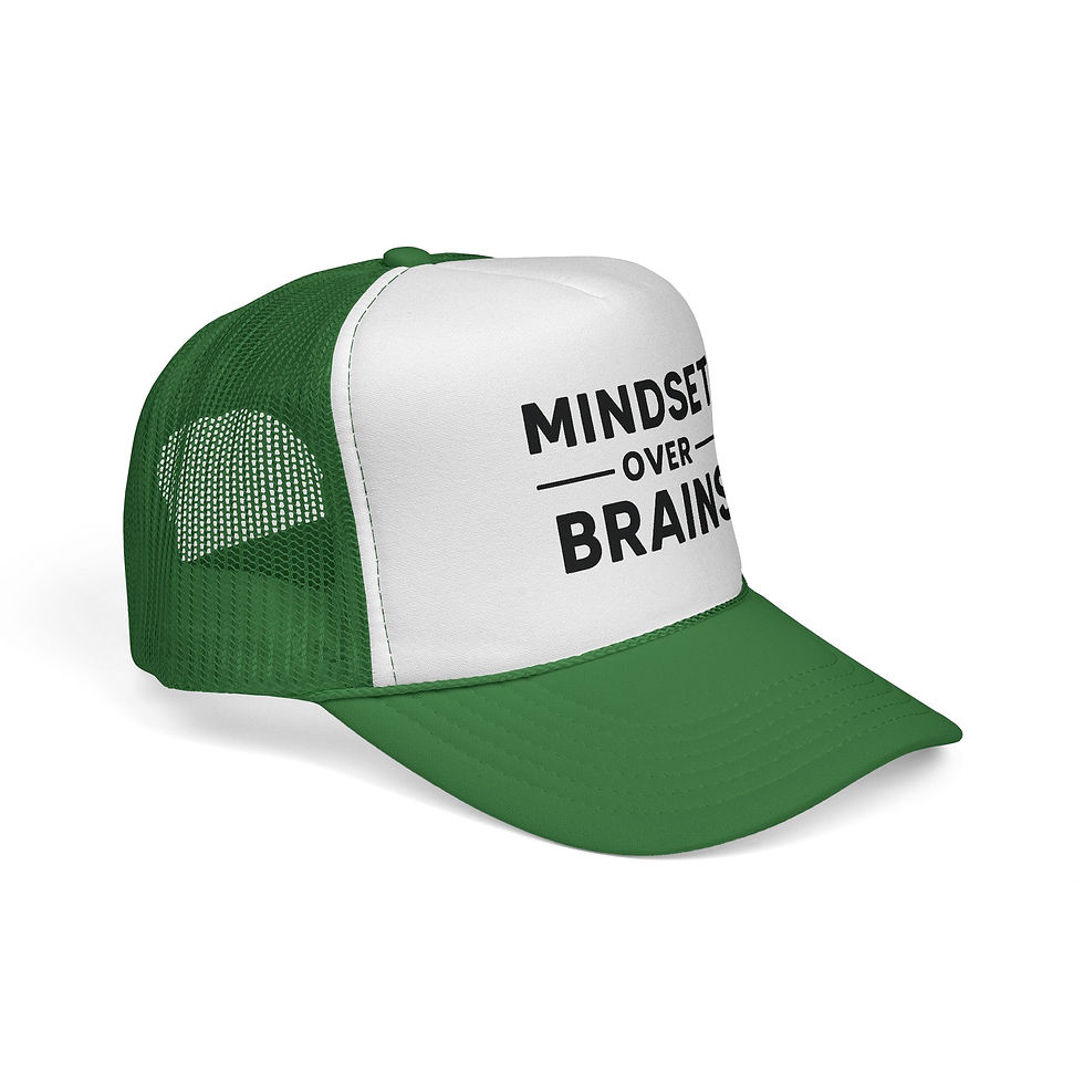Thumbnail: Mindset Over Brains Trucker Cap — Motivational Mesh Hat