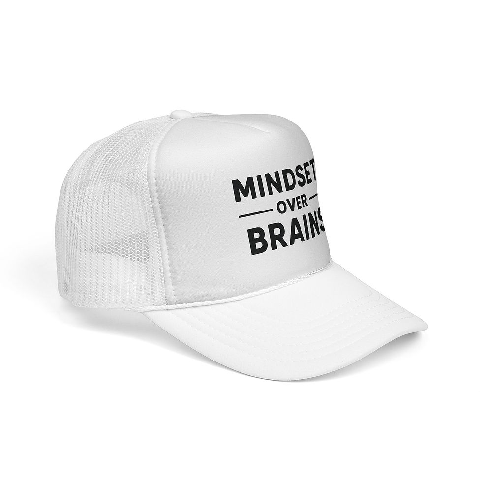 Thumbnail: Mindset Over Brains Trucker Cap — Motivational Mesh Hat