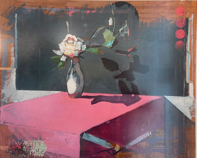 Pink Still Life, limited edition print signed by the artist, dated 2017, framed, Danny Pockets