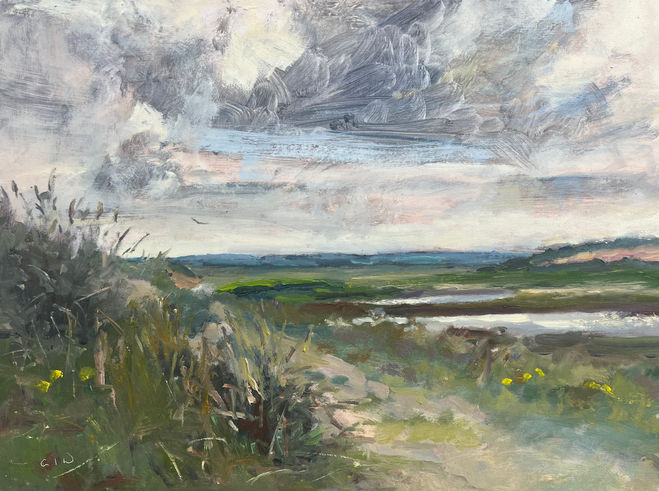 Georgie Watson, painting, oil, Towards Dunwich