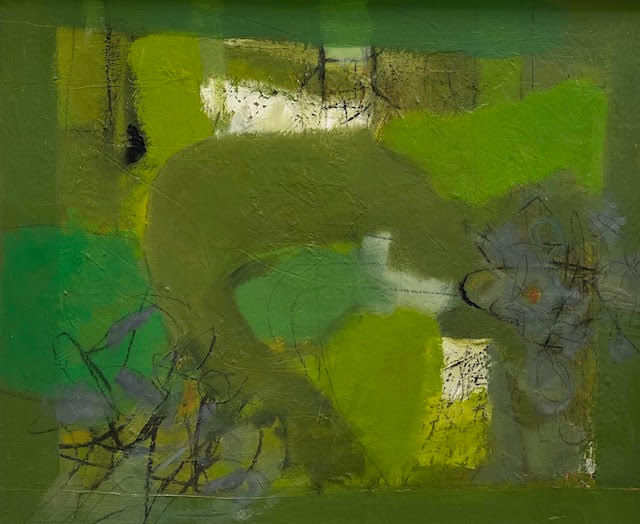 Kenneth Townsend, Cliff Paths II, acrylic on board, painting