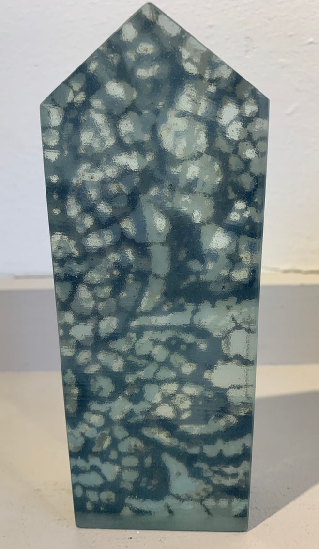 Net Hut II, printed cast cut and polished glass, Emma Rawson