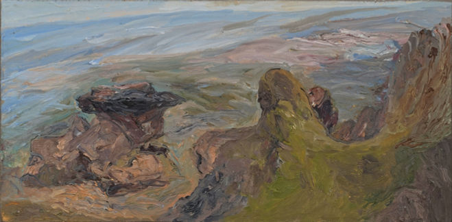 Rocks at Trevallen, Pembrokeshire, Oil, Georgina Allen 