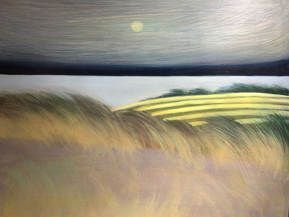 Emma Turpin, Coastal Path, oil on board