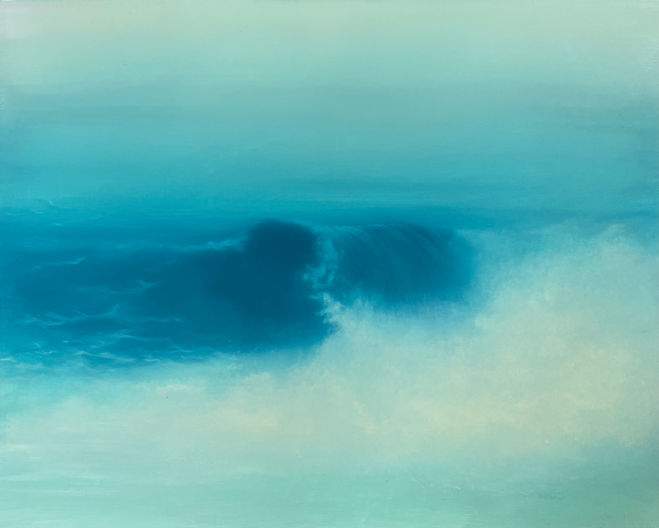 Jenny Pockley, Cobalt Teal Shore, Oil on Gesso, painting