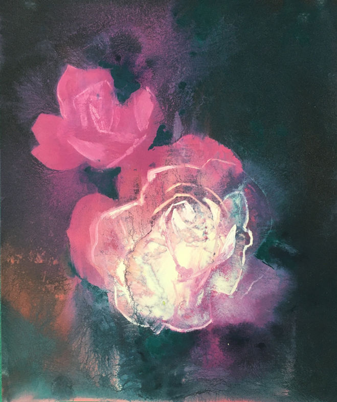 Nick Archer, old rose, oil sandpaper
