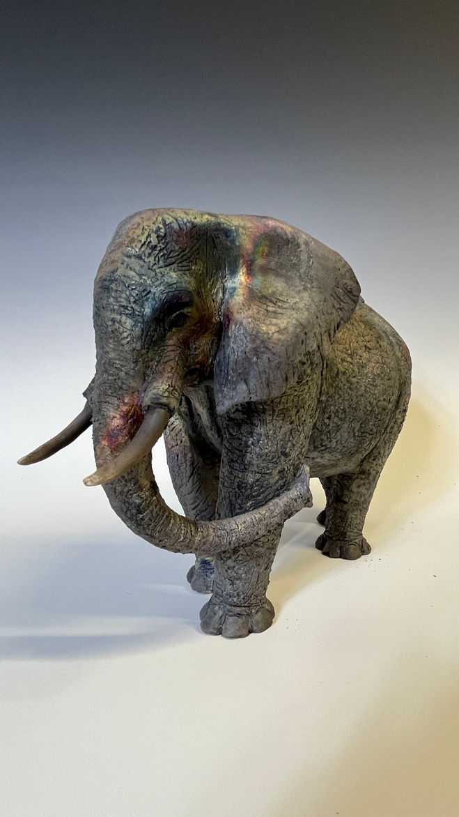 Celia Allen, Walking in the Shadow of Night - Elephant, ceramic