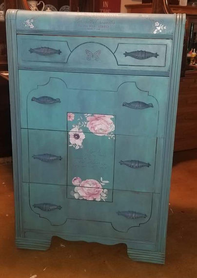 Distressed Dresser in Turquoise