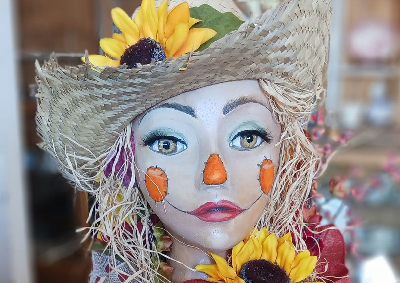 Foam Head on Pumpkin Fall Decoration