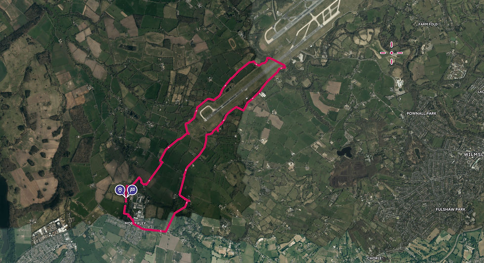 Mobberley to Manchester airport circular