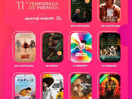 Vive la 11a Temporada de Premios con el Ciclo de Nominadas y Sala de Arte Cinépolis. No te las pierdas con el Cinebono en pantalla grande