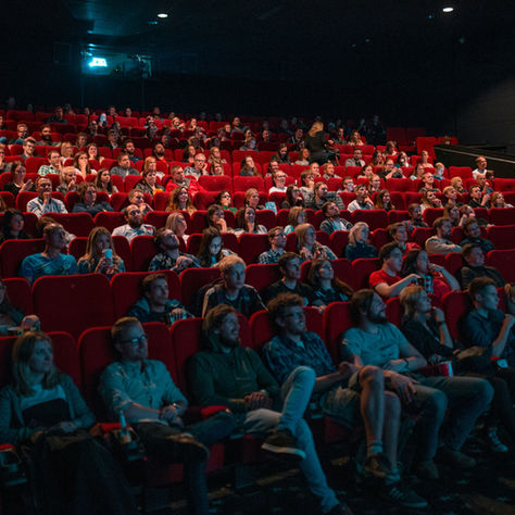 Moviegoers share a screening inside a cinema.