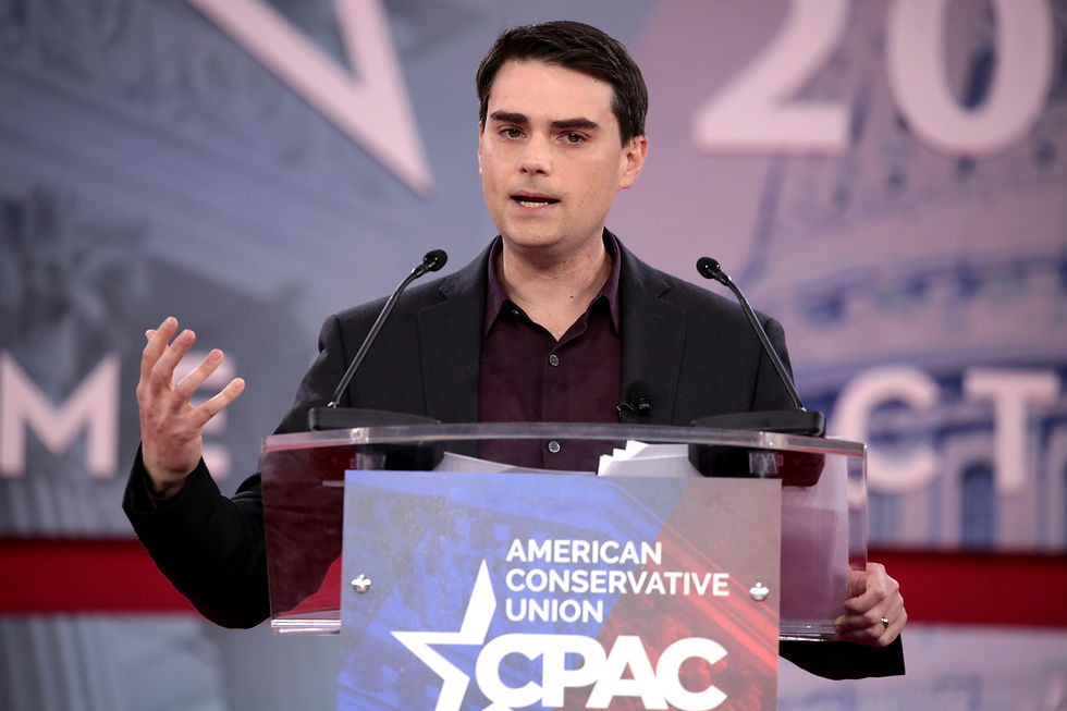 Ben Shapiro addressing attendees at CPAC in National Harbor, Maryland