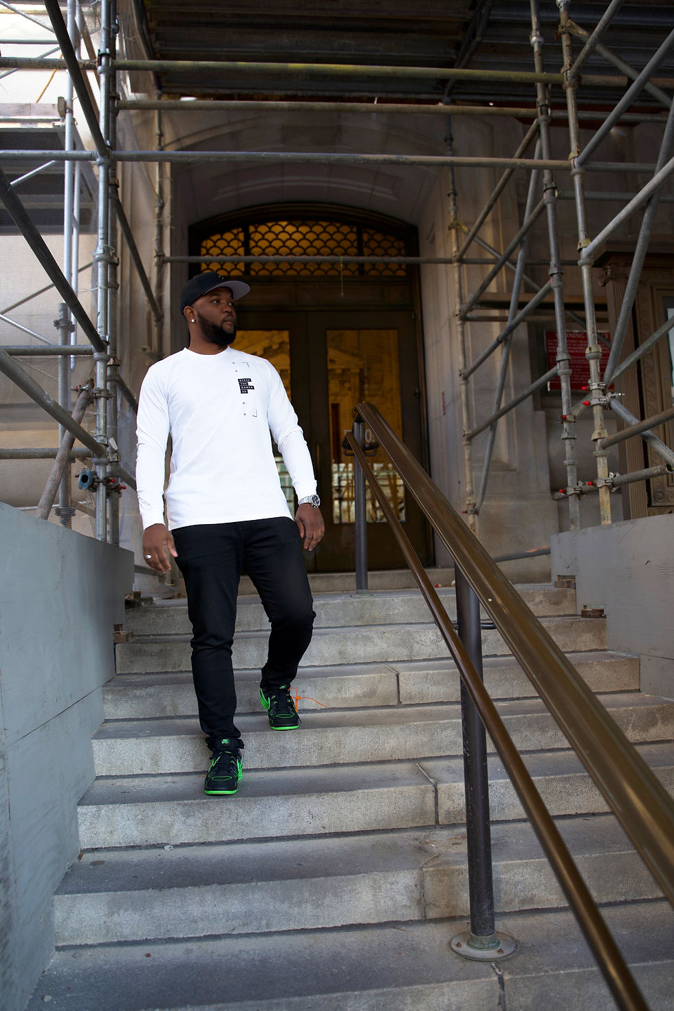 Thumbnail: White and Black Long Sleeve Tee