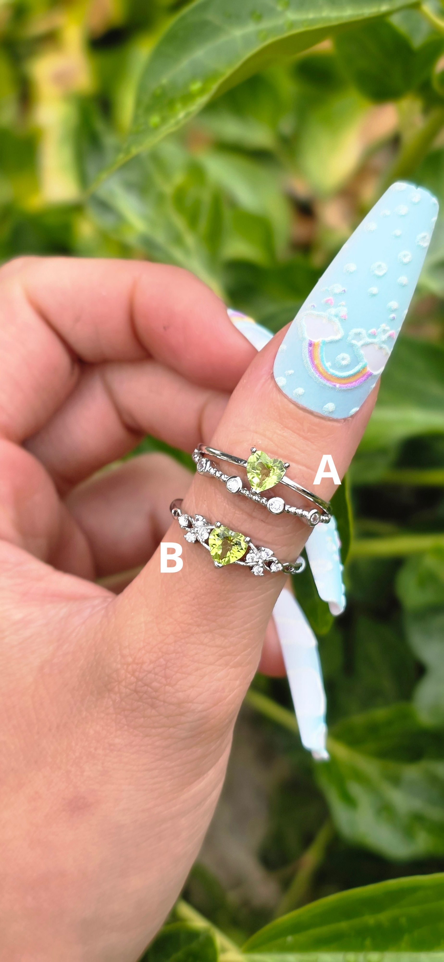 Anello peridoto cuore