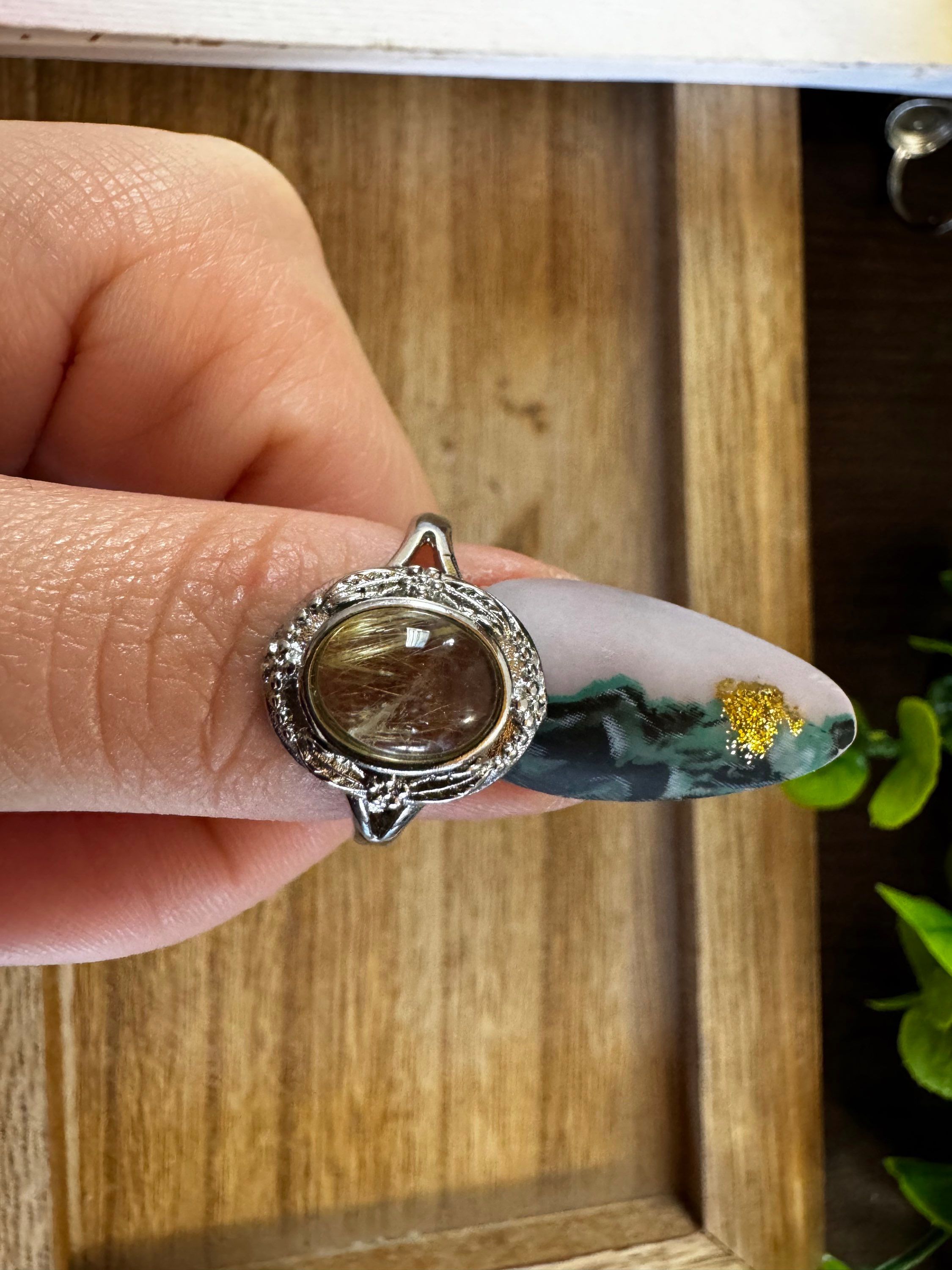 Anello quarzo rutilato
