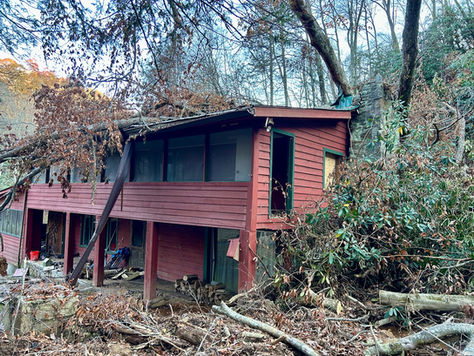 Original cabin, destroyed by a landslide and falling trees