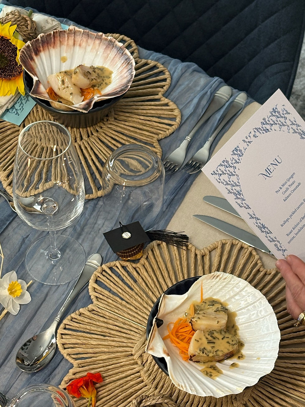 two plates with scallop starter