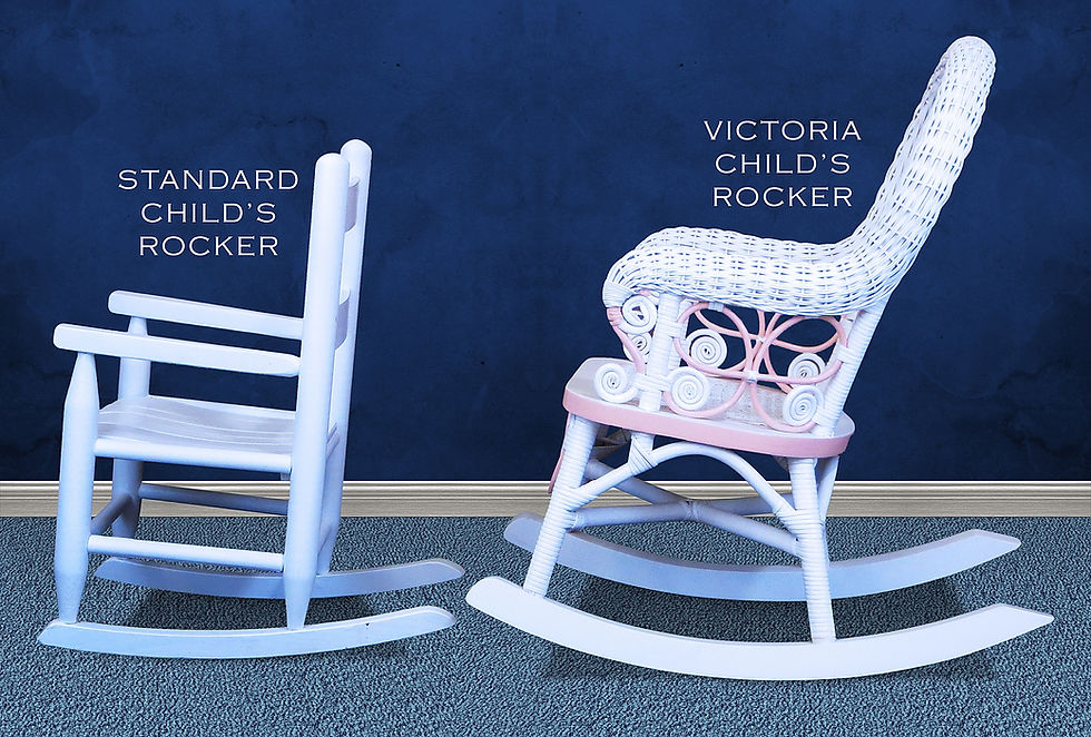 Thumbnail: Victoria Children's Wicker Rocker - White
