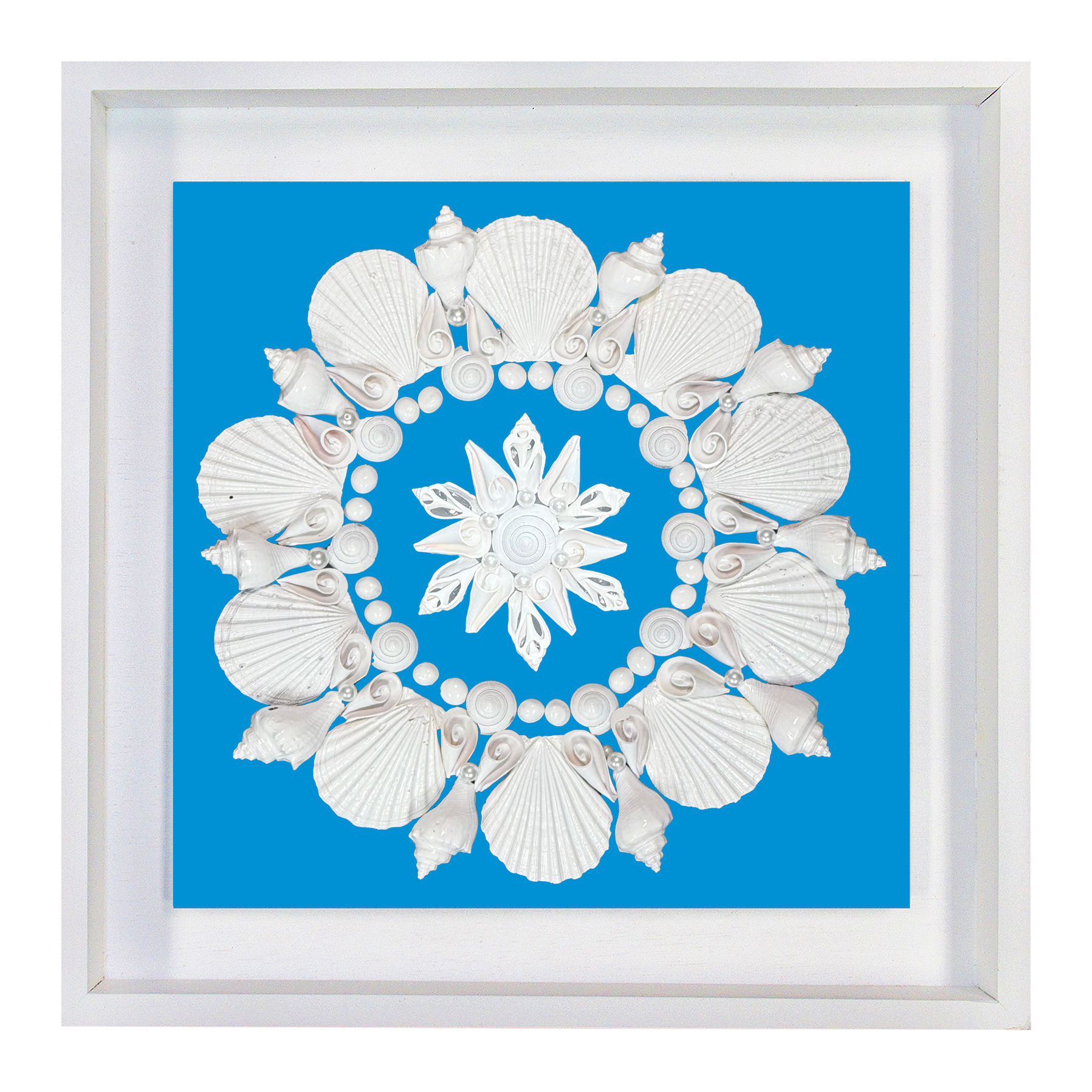 Finished Art - Shell Design in 20"x20" Shadow Box (SB-406-SD-1722)