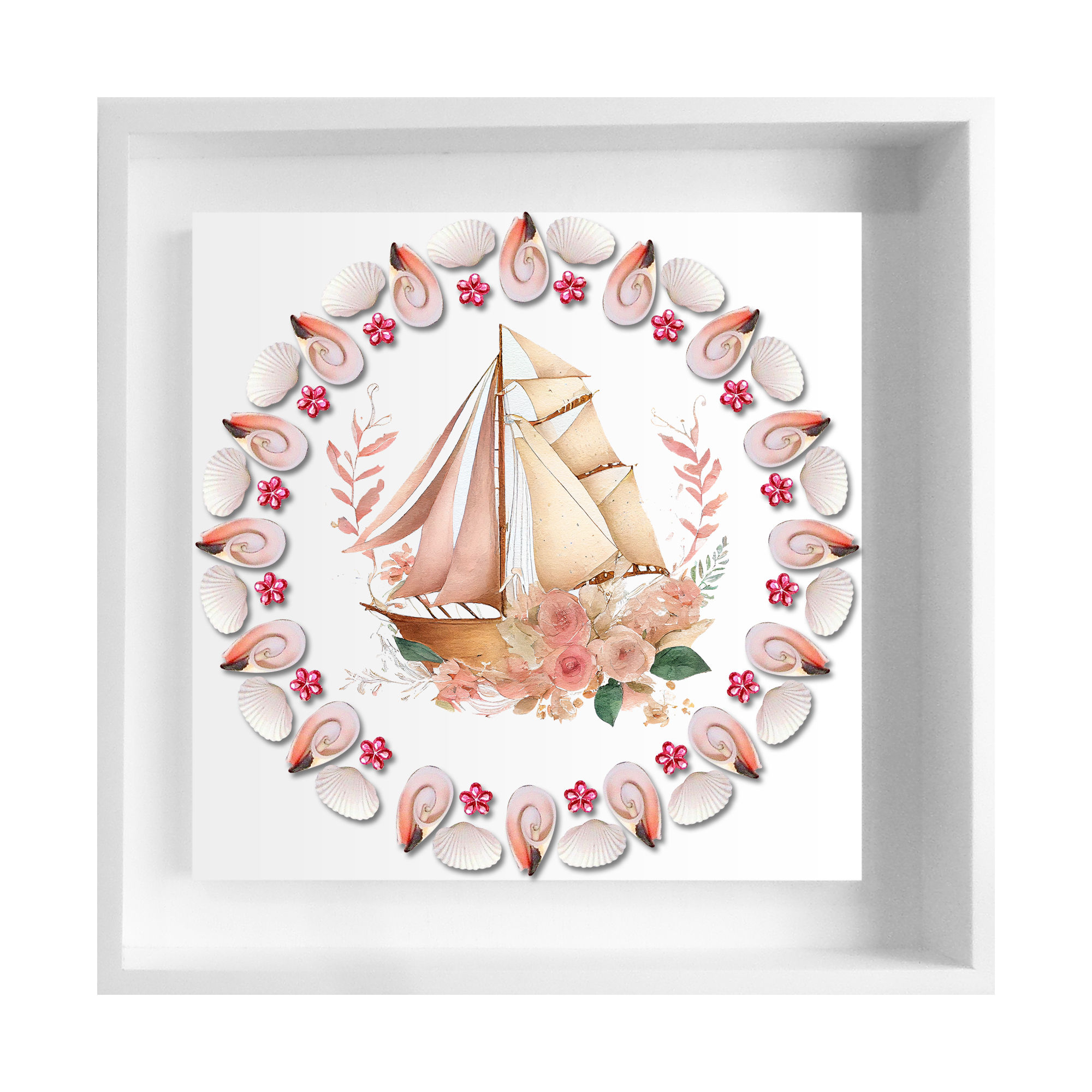 DIY SHELL KIT ON 16.5X16.5 SB FRAME WHITE (SB-603/DIY-SD-1617)