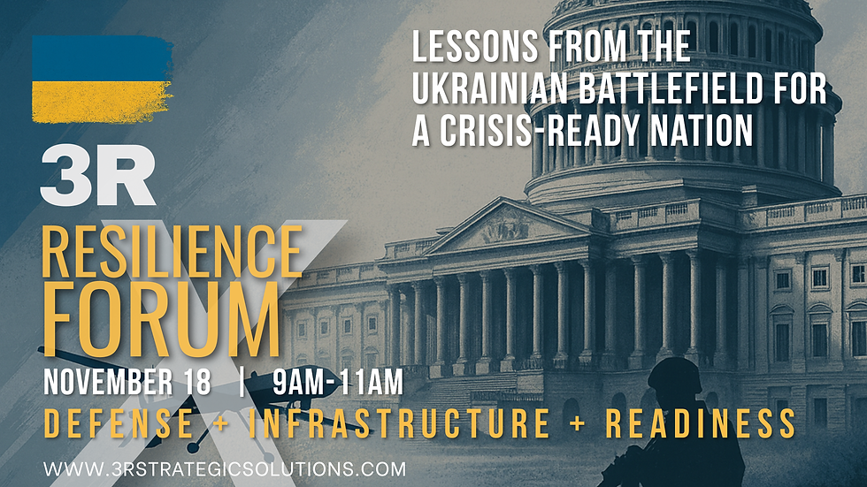 3R RESILIENCE FORUM | Drone Readiness & Lessons From Ukraine