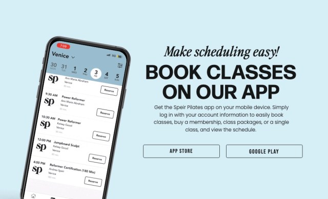 Speir Pilates Mobile App