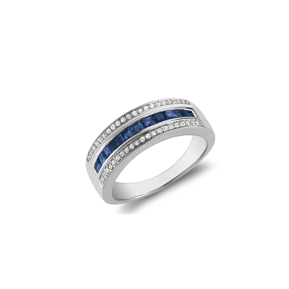 Blue Sapphire with Diamonds