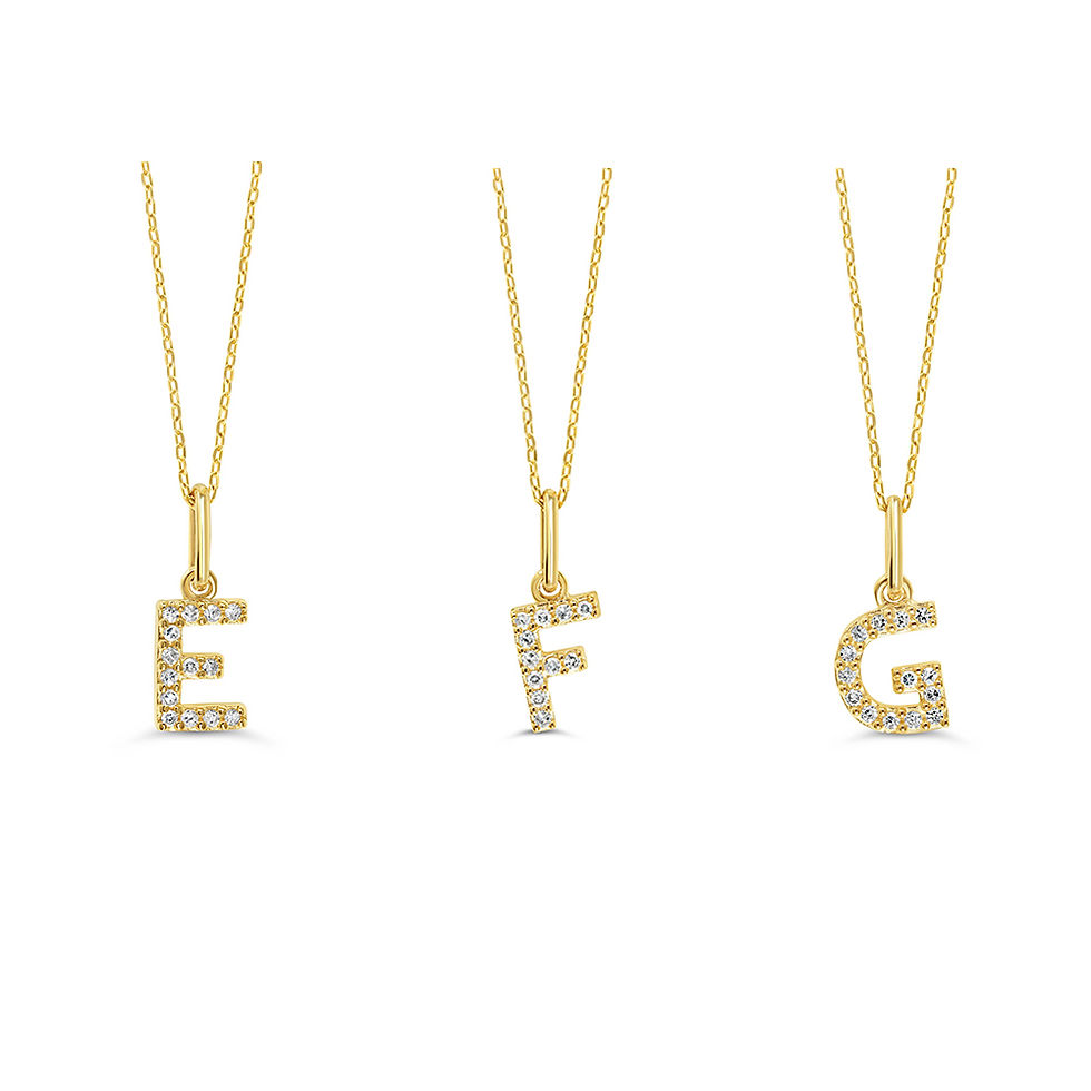 Thumbnail: Diamond & Gold Initials with Chain
