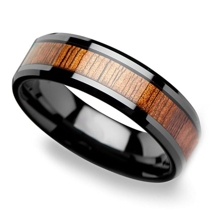 Tungsten Band With Hardwood Pattern