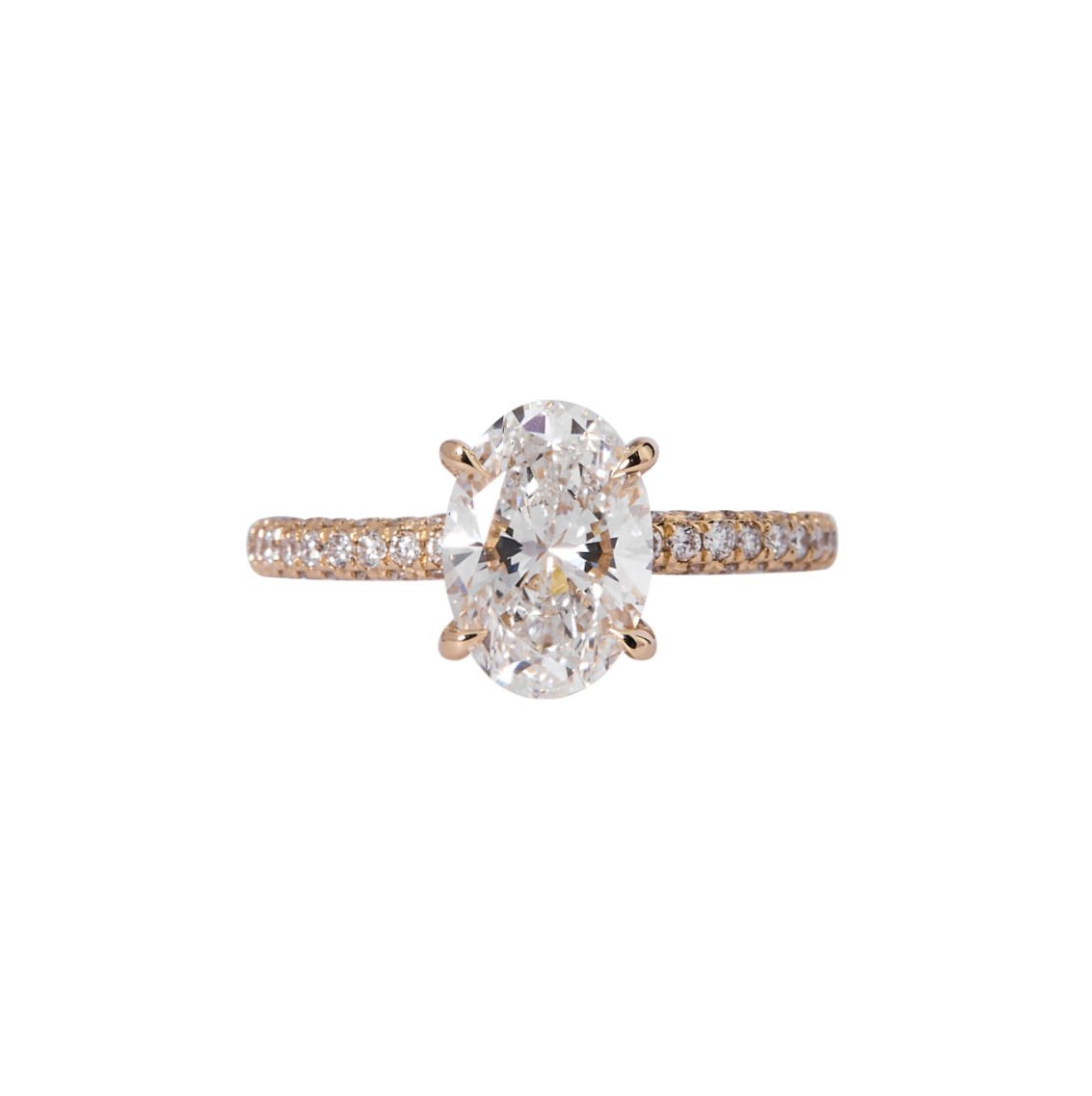 Oval Three Row Pavé 2.61 Carats