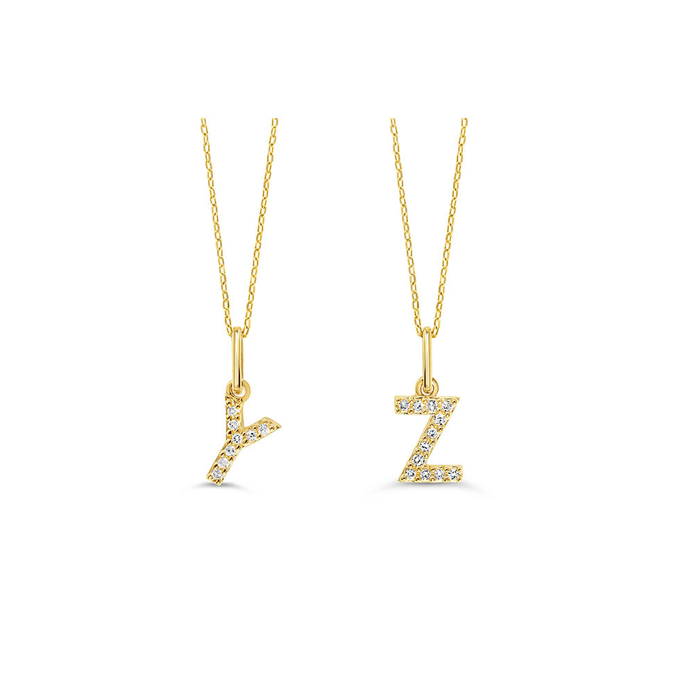 Thumbnail: Diamond & Gold Initials with Chain