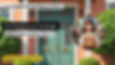 Woman holds package in front of teal doors. Text: Learn English Through Magical Stories, The Mysterious Package, Modal Verbs in Action.Reading & Listening Practice.