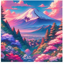 The scenic beauty of Mt Fuji.