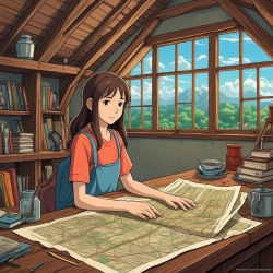 Lily discovered an old map in her attic.