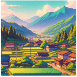 A scenic countryside.