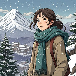 Lily on the snowy mountain