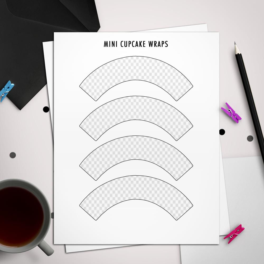 Mini Basic Cupcake Wrappers Template