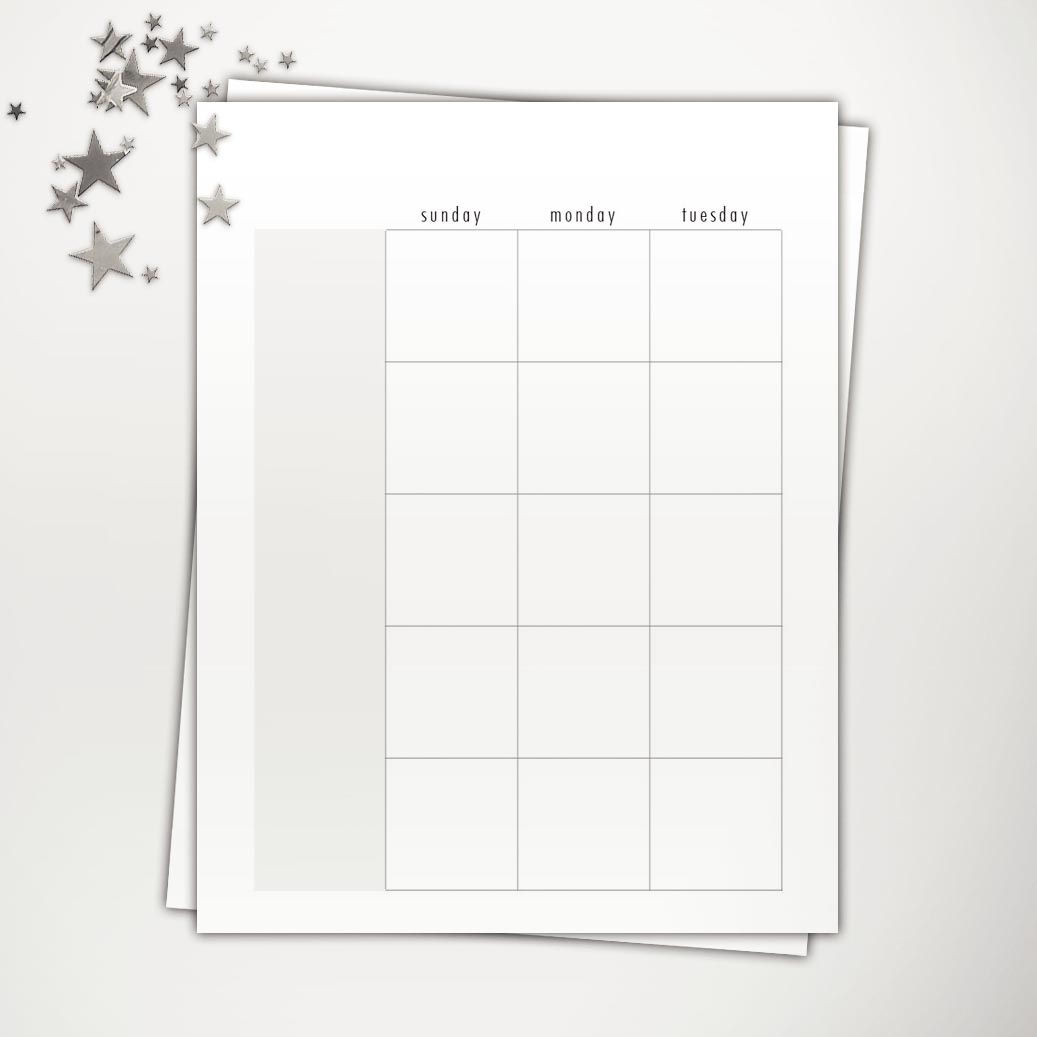 Undated Big Planner PowerPoint Template (month V1 | weeks V2)