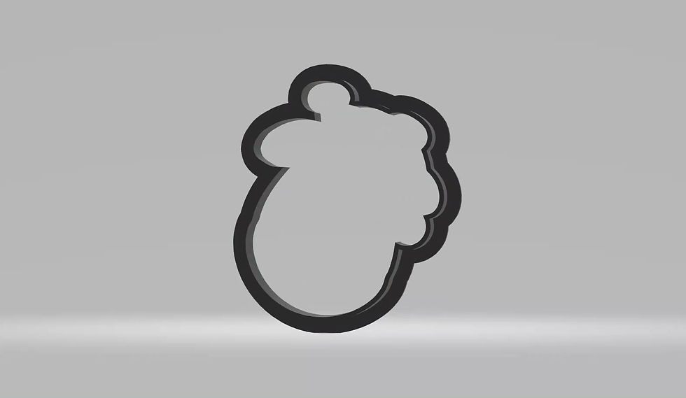 Thumbnail: Animal Face Santa Edition Giraffe Cookie Cutter | STL File