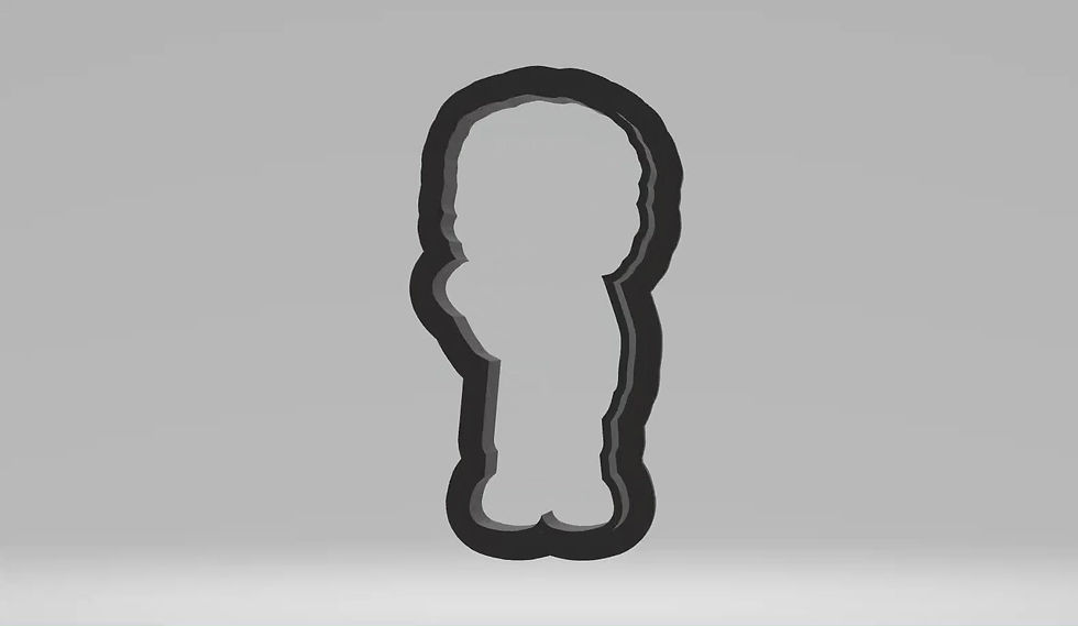 Thumbnail: Scientist Kids Boy Two Cookie Cutter | STL File