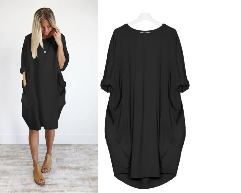 Thumbnail: Loose Oversized Dresses Baggy Pockets