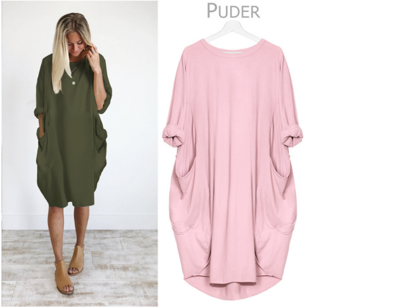 Thumbnail: Loose Oversized Dresses Baggy Pockets