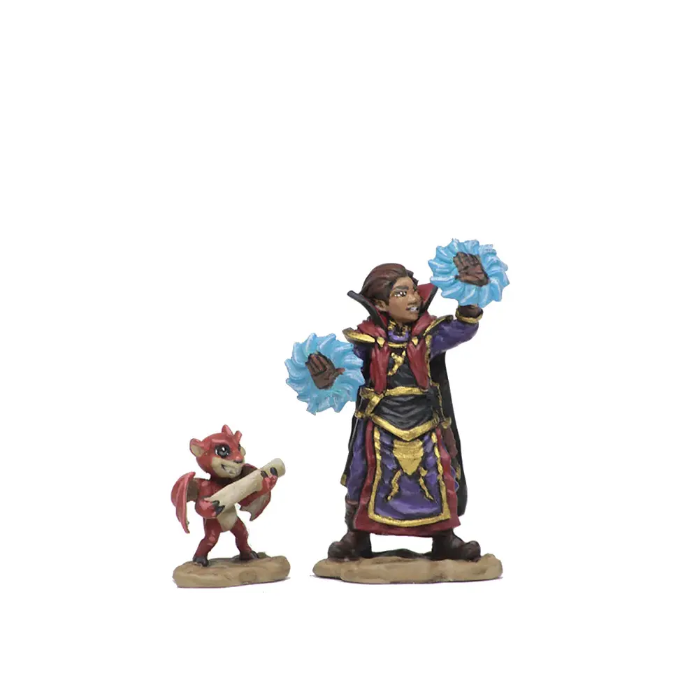 Thumbnail: WizKids Wardlings: Boy Wizard & Imp (Painted)